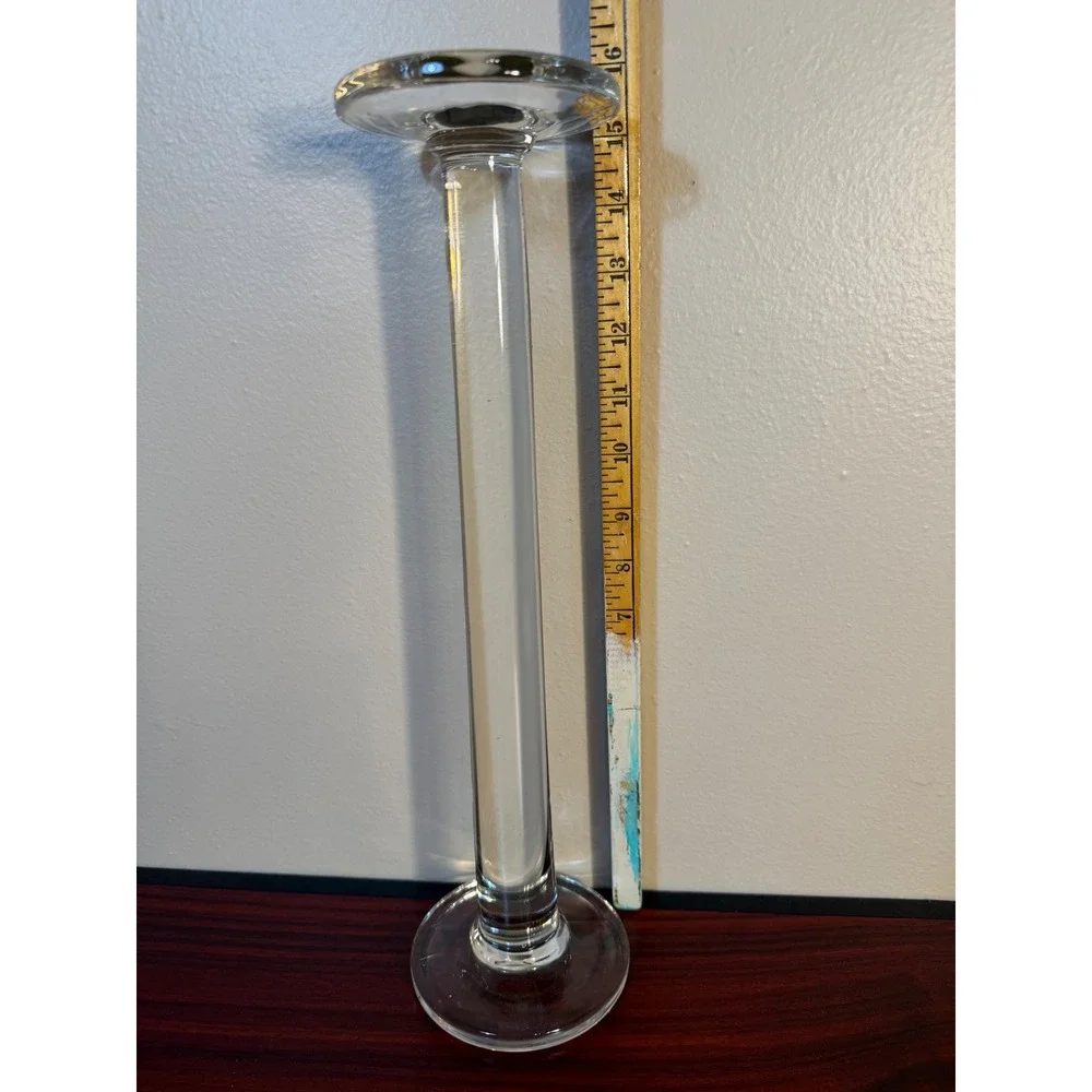 Vintage Clear Glass Hat Stand 15.5 Inch Tall Pedestal Millinery Display Holder